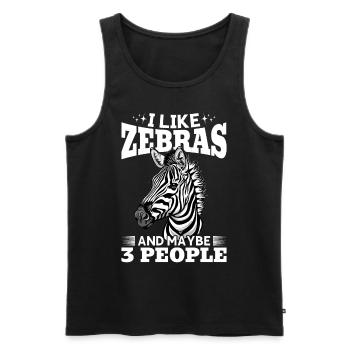 Funny Zebra Animal I Like Zebras And Maybe 3 Peopl - Männer Premium Bio Tank Top - Schwarz - Vorne - Michal (187cm)