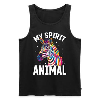 Funny Zebra Animal my spirit animal - Men's Premium Organic Tank Top - black - Front - AI Model Male 178 light (178cm)