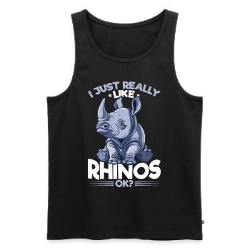 Rhinozeros Animal I Just Really Like Rhinos, Ok? - Männer Premium Bio Tank Top - Schwarz - Vorne - Michal (187cm)