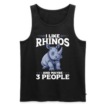 Rhinoceros Animal I Like Rhinos And Maybe 3 People - Men's Premium Organic Tank Top - black - Front - Michal (187cm)