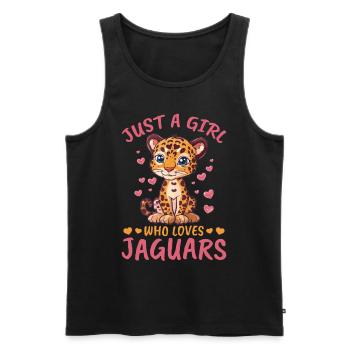 Drôle d’animal jaguar juste une fille qui aime les jaguars - Débardeur bio Premium Homme - noir - Devant - Michal (187cm)