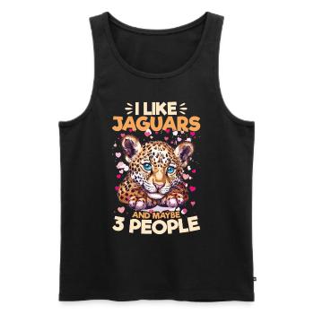 Jaguar Animal I Like Jaguars And Maybe 3 People - Männer Premium Bio Tank Top - Schwarz - Vorne - Michal (187cm)