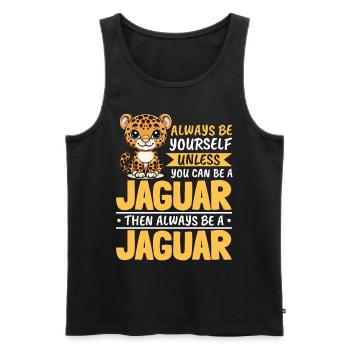 Drôle d’animal jaguar Soyez toujours vous-même - Débardeur bio Premium Homme - noir - Devant - Michal (187cm)