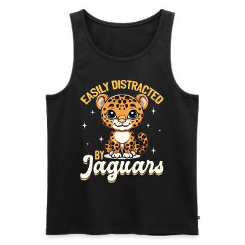 Drôle d’animal jaguar facilement distrait par les jaguars - Débardeur bio Premium Homme - noir - Devant - Michal (187cm)