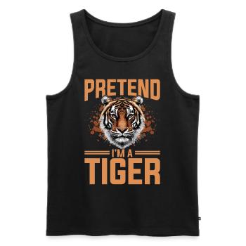 Funny Tiger Animal Pretend I'm A Tiger - Men's Premium Organic Tank Top - black - Front - Michal (187cm)
