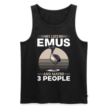 Drôle d’émeu animal j’aime les émeus et peut-être 3 personnes - Débardeur bio Premium Homme - noir - Devant - Michal (187cm)