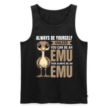 Drôle d’émeu animal Soyez toujours vous-même - Débardeur bio Premium Homme - noir - Devant - Michal (187cm)