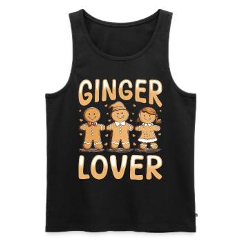 Drôle de Noël pain d’épice Ginger Lover - Débardeur bio Premium Homme - noir - Devant - Michal (187cm)