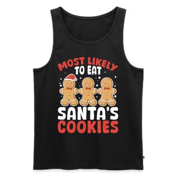 Le pain d’épice de Noël est le plus susceptible de manger le Père Noël - Débardeur bio Premium Homme - noir - Devant - AI Model Male 178 light (178cm)