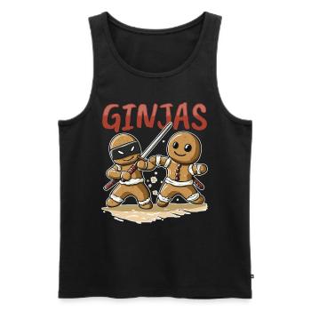 Funny Christmas Gingerbread Ginjas - Männer Premium Bio Tank Top - Schwarz - Vorne - Michal (187cm)