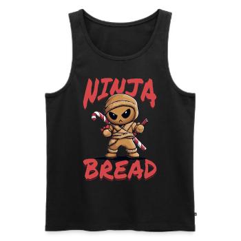 Funny Christmas Gingerbread Ninja Bread - Männer Premium Bio Tank Top - Schwarz - Vorne - Michal (187cm)