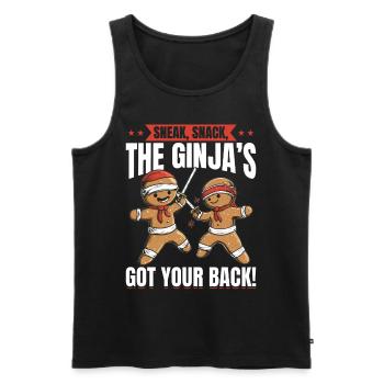 Funny Christmas Gingerbread Sneak - Männer Premium Bio Tank Top - Schwarz - Vorne - Michal (187cm)