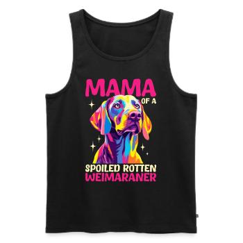 Chien braque de Weimar Maman d’un braque de Weimar pourri gâté - Débardeur bio Premium Homme - noir - Devant - AI Model Male 178 light (178cm)