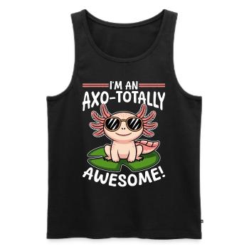 Drôle d’axolotl kawaii je suis un axo-totalement génial ! - Débardeur bio Premium Homme - noir - Devant - AI Model Male 178 light (178cm)