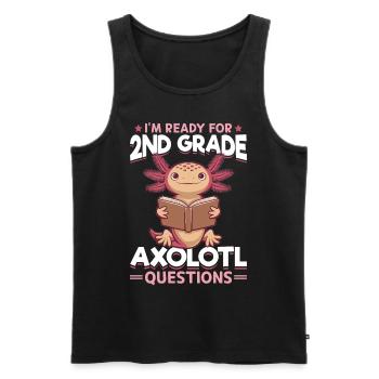 Axolotl Books Kawaii I'm Ready For 2nd Grade - Männer Premium Bio Tank Top - Schwarz - Vorne - AI Model Male 178 light (178cm)