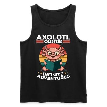 Axolotl Books Kawaii Axolotl Chapters - Men's Premium Organic Tank Top - black - Front - Michal (187cm)