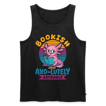 Axolotl Books Kawaii Bookish and Axo-lutely - Männer Premium Bio Tank Top - Schwarz - Vorne - AI Model Male 178 light (178cm)