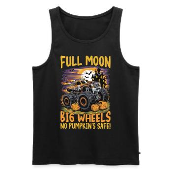 Monster Truck Halloween Full Moon Big Wheels - Männer Premium Bio Tank Top - Schwarz - Vorne - AI Model Male 178 light (178cm)