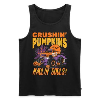 Monster Truck Halloween Crushin Pumpkins - Männer Premium Bio Tank Top - Schwarz - Vorne - Michal (187cm)
