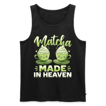 Matcha Green Tea Latte Matcha Made in Heaven - Männer Premium Bio Tank Top - Schwarz - Vorne - AI Model Male 178 light (178cm)