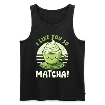 Matcha Green Latte Boba I Like You So Matcha! - Männer Premium Bio Tank Top - Schwarz - Vorne - Michal (187cm)