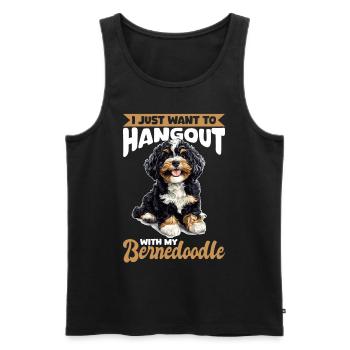 Bernedoodle Dog Breed I Just Want To Hangout - Men's Premium Organic Tank Top - black - Front - AI Model Male 178 light (178cm)