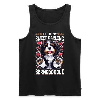 Bernedoodle Dog Breed I Love My Sweet Darling - Men's Premium Organic Tank Top - black - Front - AI Model Male 178 light (178cm)