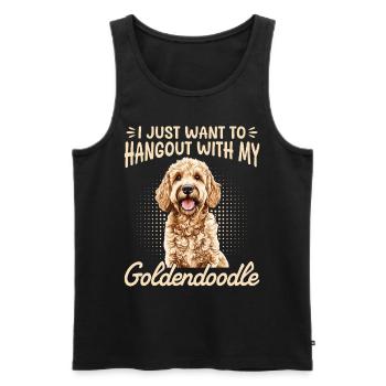 Race de chien Goldendoodle Je veux juste sortir - Débardeur bio Premium Homme - noir - Devant - Michal (187cm)