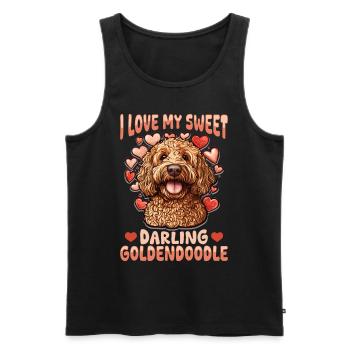 Goldendoodle Dog Breed I Love My Sweet Darling - Men's Premium Organic Tank Top - black - Front - Michal (187cm)