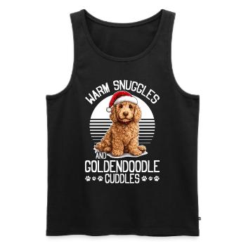 Goldendoodle Christmas Dog Breed Warm Snuggles and - Men's Premium Organic Tank Top - black - Front - Michal (187cm)