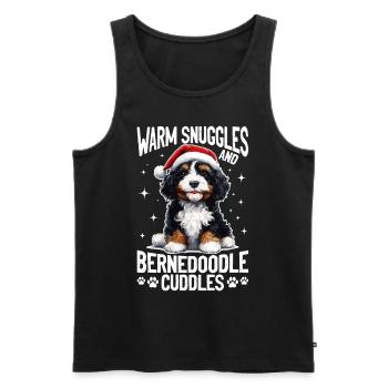 Bernedoodle Noël chien race câlins chauds - Débardeur bio Premium Homme - noir - Devant - Michal (187cm)