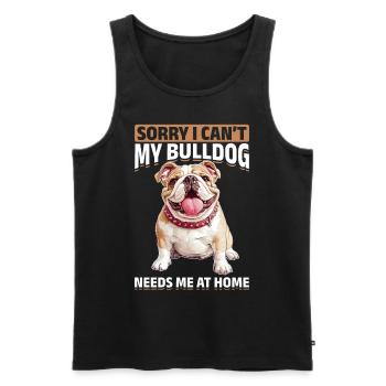 Bouledogue anglais Race de chien Désolé je ne peux pas mon - Débardeur bio Premium Homme - noir - Devant - Michal (187cm)