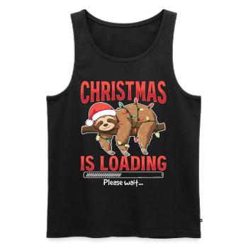 Sloth Animal Christmas is loading please wait - Männer Premium Bio Tank Top - Schwarz - Vorne - Michal (187cm)
