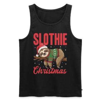 Sloth Christmas Animal Slothie Christmas - Männer Premium Bio Tank Top - Schwarz - Vorne - Michal (187cm)