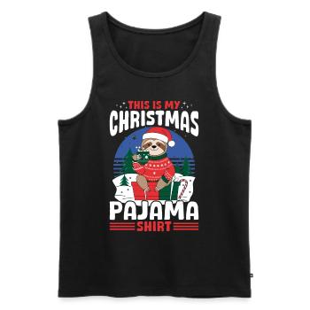 Noël paresseux C’est ma chemise de pyjama de Noël - Débardeur bio Premium Homme - noir - Devant - Michal (187cm)