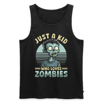 Zombie Halloween Just A Kid who loves Zombies - Männer Premium Bio Tank Top - Schwarz - Vorne - Michal (187cm)