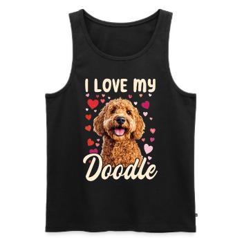 Goldendoodle Dog Breed I Love My Doodle - Men's Premium Organic Tank Top - black - Front - Michal (187cm)