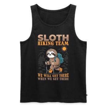 Sloth Hiking Mountains Sloth Hiking Team - Men's Premium Organic Tank Top - black - Front - Michal (187cm)