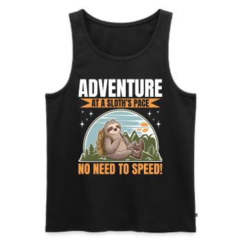 Sloth Hiking Mountains Adventure at a sloth - Men's Premium Organic Tank Top - black - Front - Michal (187cm)