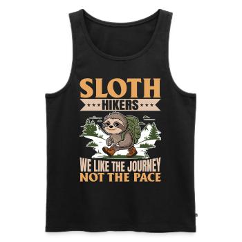 Sloth Hiking Mountains Sloth Hikers - Men's Premium Organic Tank Top - black - Front - Michal (187cm)