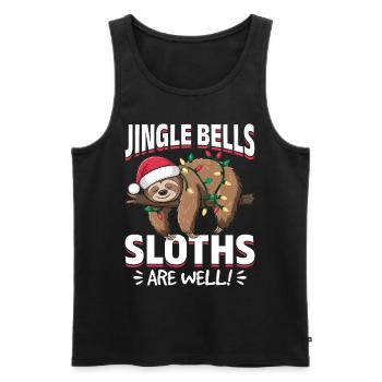 Sloth Christmas Animal Jingle bells sloths as well - Men's Premium Organic Tank Top - black - Front - AI Model Male 178 light (178cm)