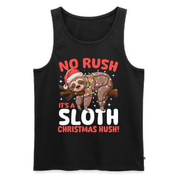 Sloth Christmas Animal No rush, it - Männer Premium Bio Tank Top - Schwarz - Vorne - Michal (187cm)