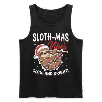 Sloth Christmas Animal Sloth-mas vibes - Männer Premium Bio Tank Top - Schwarz - Vorne - Michal (187cm)