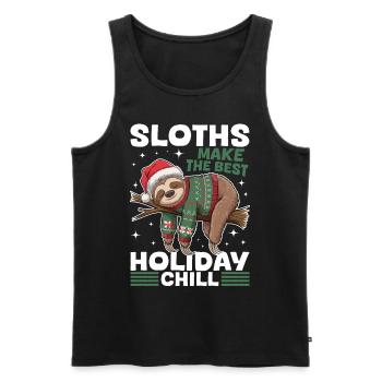 Sloth Christmas Animal Sloths make the best - Männer Premium Bio Tank Top - Schwarz - Vorne - Michal (187cm)