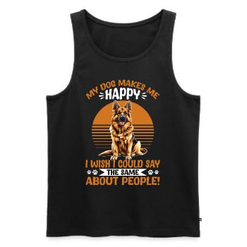German Shepherd Dog Breed My Dog Makes me Happy - Men's Premium Organic Tank Top - black - Front - Michal (187cm)