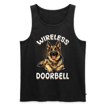 German Shepherd Dog Breed Wireless Doorbell - Men's Premium Organic Tank Top - black - Front - AI Model Male 178 light (178cm)