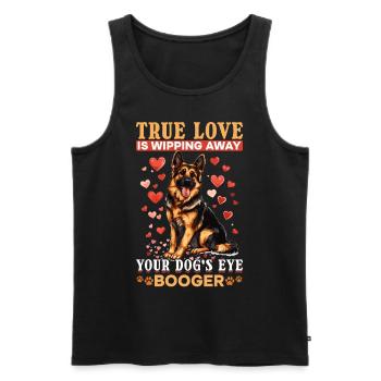 German Shepherd Dog Breed True Love is wipping - Men's Premium Organic Tank Top - black - Front - Michal (187cm)