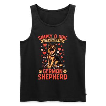 German Shepherd Dog Simply a Girl with a Passion - Men's Premium Organic Tank Top - black - Front - Michal (187cm)