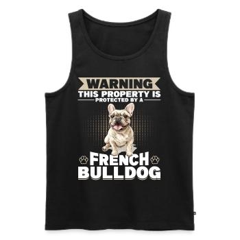 Bouledogue français Frechie Race de chien Avertissement Ceci - Débardeur bio Premium Homme - noir - Devant - Michal (187cm)