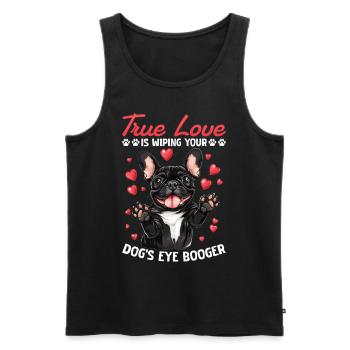 Bouledogue Français Frechie Race de chien True Love - Débardeur bio Premium Homme - noir - Devant - Michal (187cm)